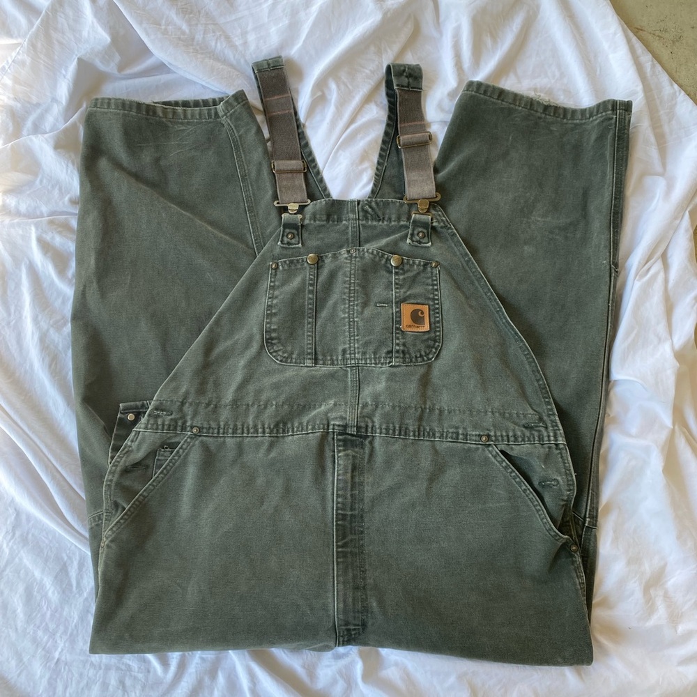 Carhartt Olive Bib Overalls